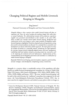 Changing Political Regime and Mobile Livestock Keeping in Mongolia