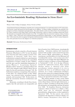 An Eco-feministic Reading: Hylozoism in Stone Heart - Sci