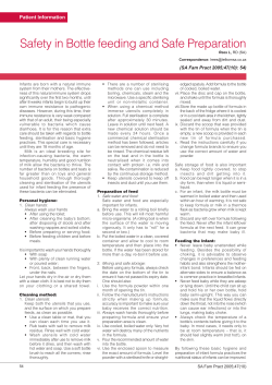 Safety in Bottle feeding and Safe Preparation