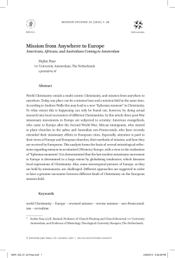 Mission from Anywhere to Europe