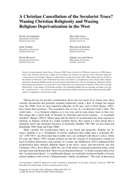 A Christian Cancellation of the Secularist Truce? Waning Christian