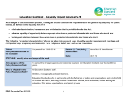 Equality Impact Assessment - Education Scotland