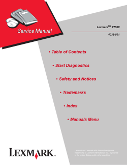 Lexmark X7500 Service Manual