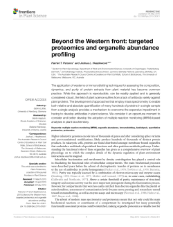 Beyond the Western front: targeted proteomics and organelle