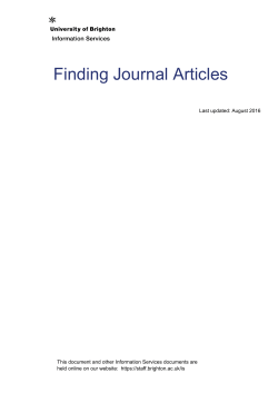 Finding Journal Articles