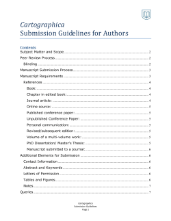 Cartographica Submission Guidelines for Authors