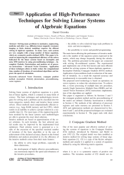Application of High-Performance Techniques for Solving