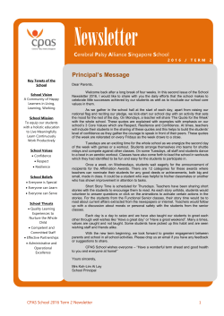 Newsletter - Cerebral Palsy Alliance Singapore