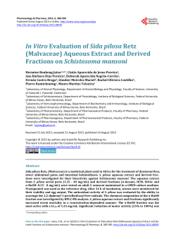 In Vitro Evaluation of Sida pilosa Retz (Malvaceae) Aqueous Extract