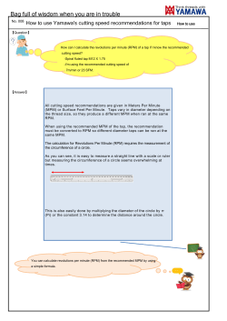 Cutting Speed Recommendations for taps