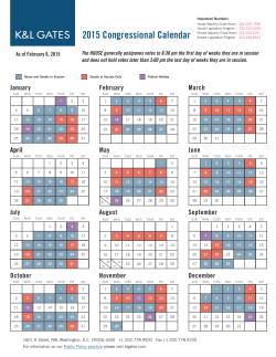 2015 Congressional Calendar