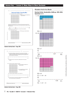 Answer Key &bull; Lesson 3: Many Ways to Show Decimals