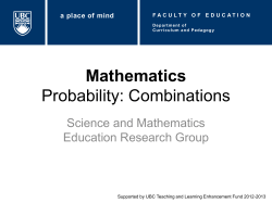 Mathematics Probability: Combinations
