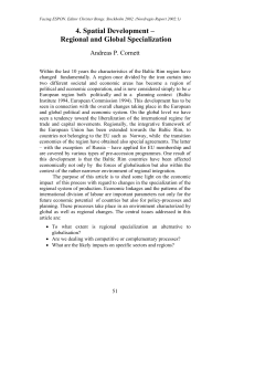 Spatial Development: Regional and Global Specialization