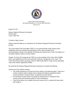 Yukon Salmon Sub-Committee Box 31094 Whitehorse, YT Y1A 5P7