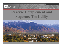 Reverse Complement and Sequence Tm Utility