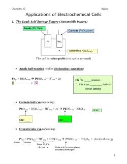 Applications of Electrochemical Cells