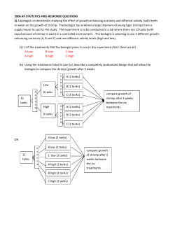 2006 AP STATISTICS FREE-RESPONSE QUESTIONS 5) A biologist
