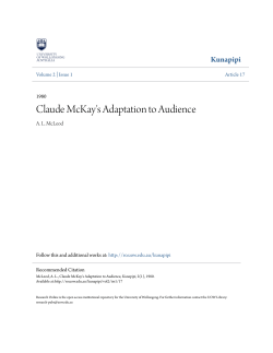 Claude McKay`s Adaptation to Audience - Research Online