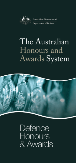 The Australian Honours and Awards System