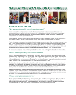 myths about unions - Saskatchewan Union of Nurses