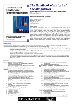 The Handbook of Historical Sociolinguistics