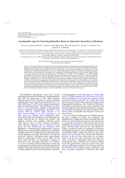 Incompatible Ages for Clearwing Butterflies Based on Alternative