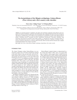 The herpetofauna of the Bijag&oacute;s archipelago, Guinea