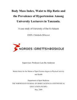 Body Mass Index, Waist to Hip Ratio and the Prevalence of