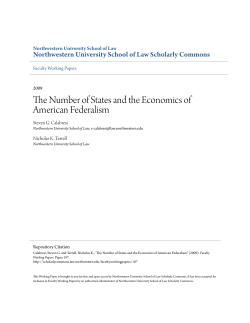 The Number of States and the Economics of American Federalism