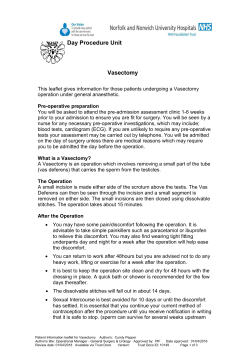 Day Procedure Unit Vasectomy