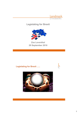 Legislating for Brexit