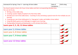 Learn your 2, 5, 10, 11 times tables Learn your 3, 6 times tables