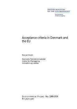 Acceptance criteria in Denmark and the EU