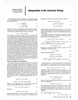 Interpretation of the Activation Energy