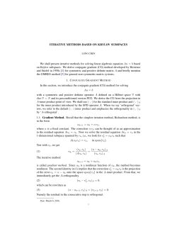 Iterative Methods based on Krylov Space