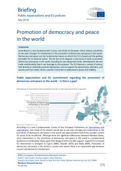 Promotion of democracy and peace in the world
