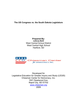 The US Congress vs. the South Dakota Legislature