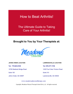 How To Beat Arthritis - meadowsphysicaltherapy.com