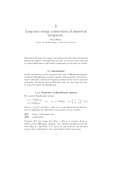 1 Long-time energy conservation of numerical integrators Ernst