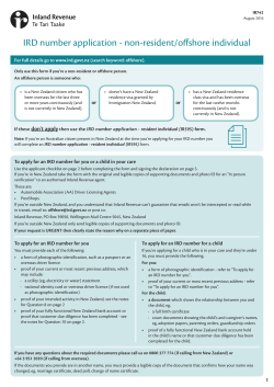 IRD number application - non-resident/offshore individual