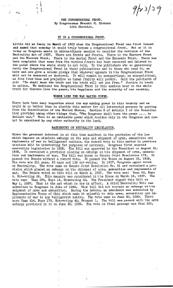 The Congressional Front, by Congressman Everett M. Dirksen, 16th