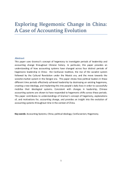 Exploring Hegemonic Change in China: A Case of Accounting