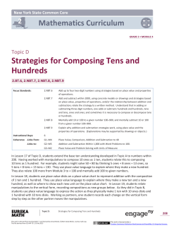 Strategies for Composing Tens and Hundreds