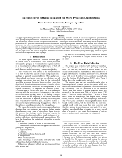 Spelling Error Patterns in Spanish for Word Processing Applications