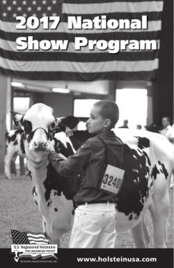National Show Program - Holstein Association