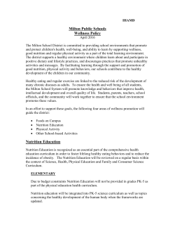 Policy IHAMD, Wellness Policy