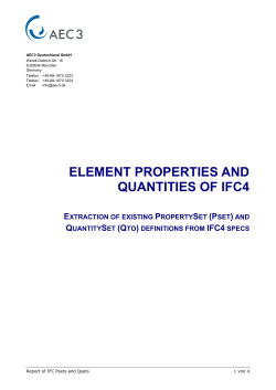 Element properties and quantities of IFC4