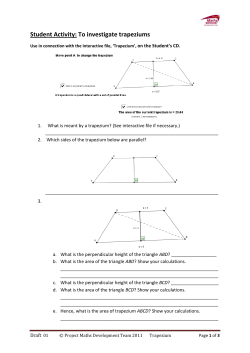 Student Activity: To investigate trapeziums