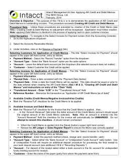 Intacct Applying AR Credit and Debit Memos